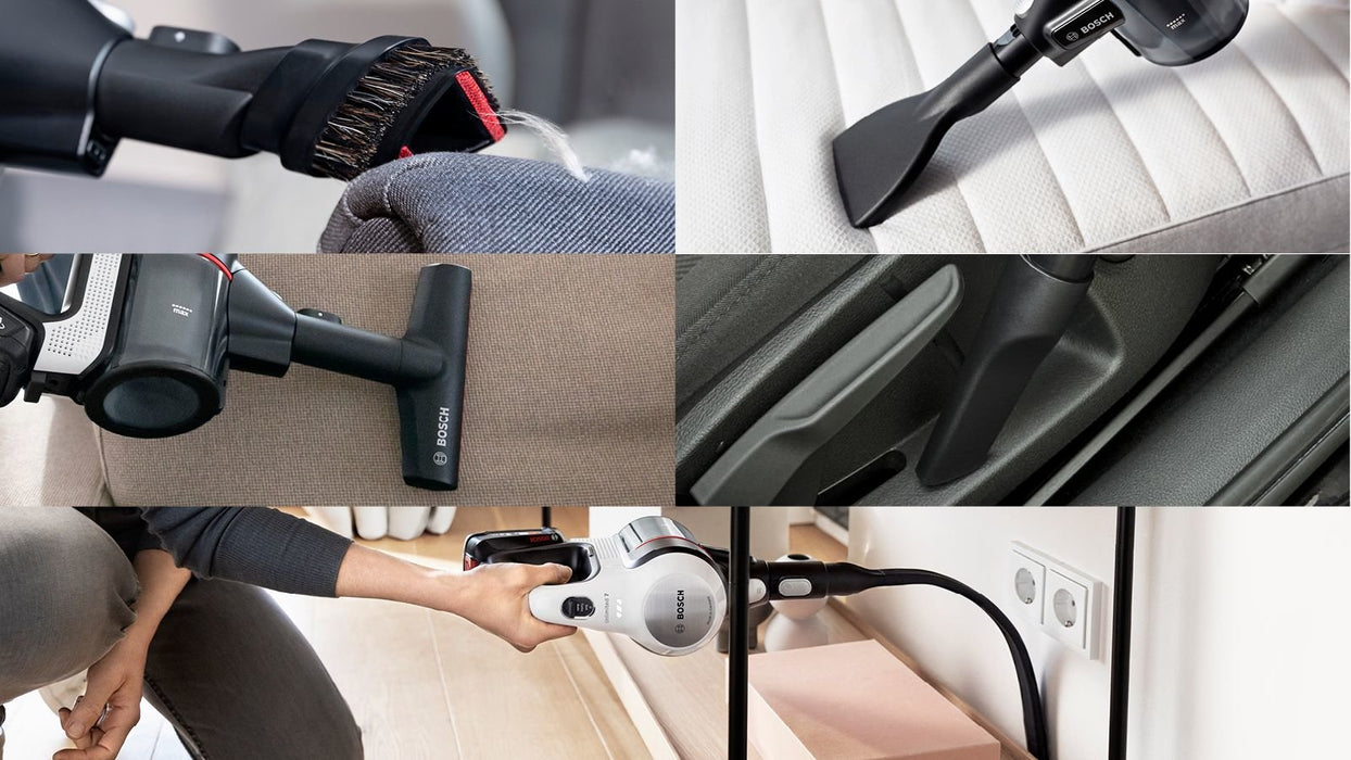 EAN 4242005307104 - Bosch BSS711W aspiradora de pie y escoba eléctrica Aspiradora escoba Batería Secar Sin bolsa 0,3 L Negro, imagen 10