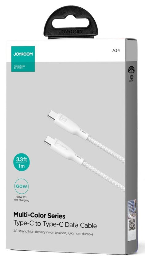 EAN 6941237110190 - JOYROOM 6941237110190 cable USB USB 2.0 1 m USB C Blanco imagen 2