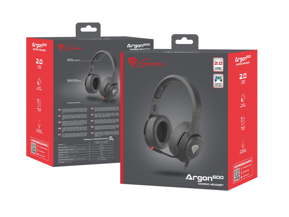 EAN 5901969426281 - GENESIS Argon 600 Auriculares Alámbrico Diadema Juego Negro, Rojo imagen 8