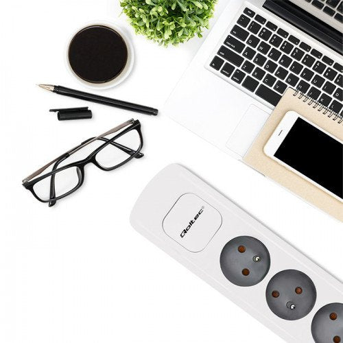 EAN 5901878502977 - Qoltec 50297 base múltiple 1,8 m 6 salidas AC Interior Gris, Blanco imagen 7