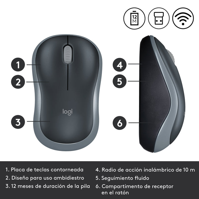 EAN 5099206027282 - Logitech 910-002238 ratón Oficina Ambidextro RF inalámbrico Óptico 1000 DPI imagen 9