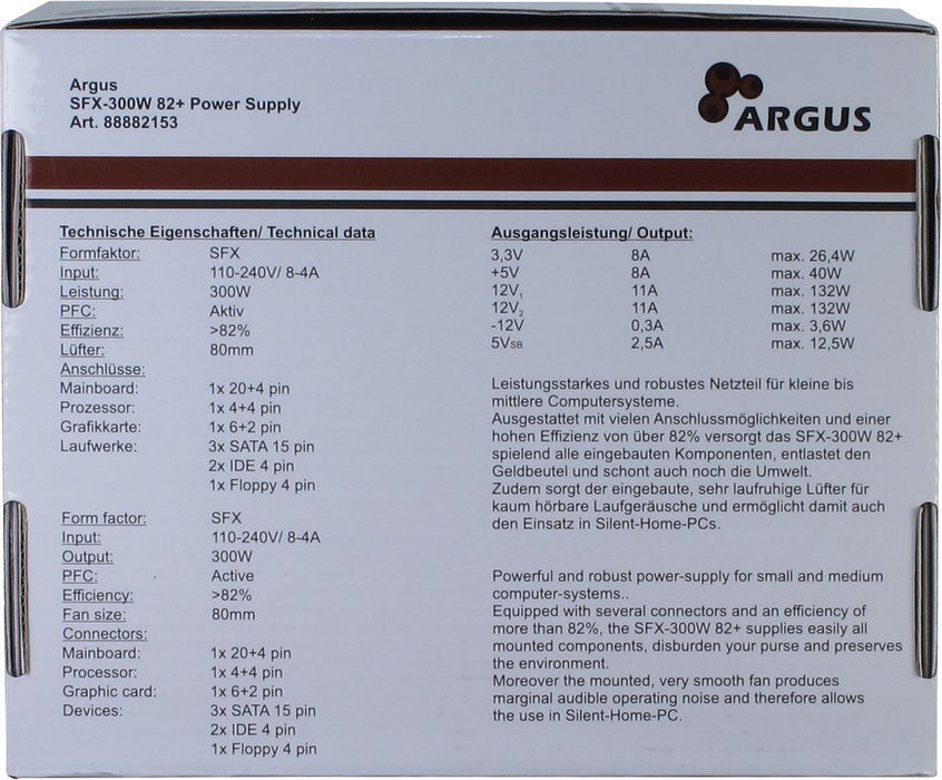 EAN 4260455640381 - Inter-Tech SFX-300W unidad de fuente de alimentación 20+4 pin ATX ATX Gris imagen 4