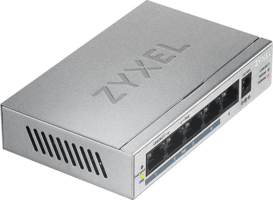 EAN 4718937603923 - Zyxel GS1005HP No administrado Gigabit Ethernet (10/100/1000) Energía sobre Ethernet (PoE) Plata imagen 3