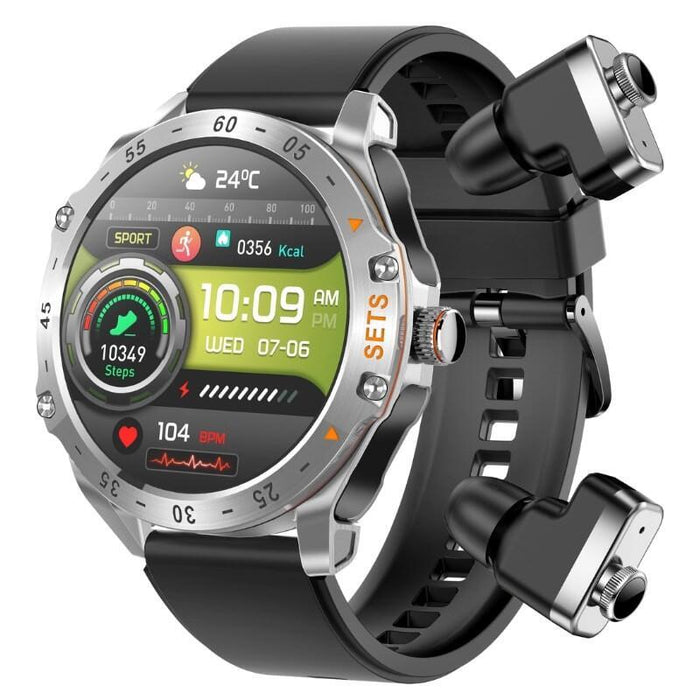 Eigiis T95c Plata Con Correa De Silicona Y Auriculares