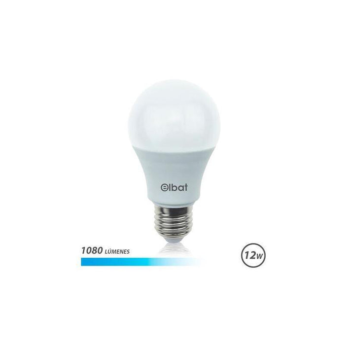 Elbat Bombilla Led - Potencia 12w - Lumenes 1080 6500k Luz Fria - E27 - Angulo 220º - Blanco