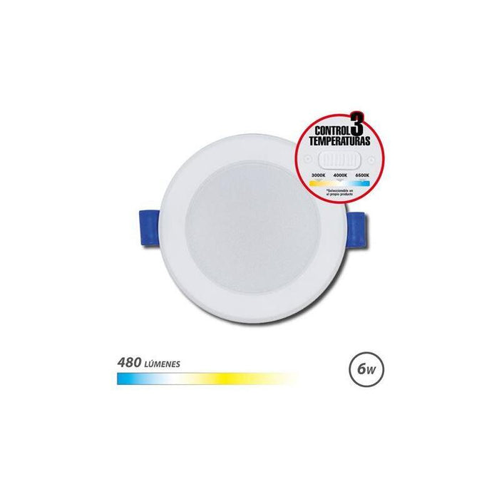 Elbat Downlight Circular 6w - 480lm - Selector 3 Temperaturas - Blanco