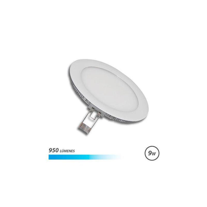 Elbat Downlight Empotrar Ultraplano Led 9w 950lm - Luz Fria - Diseño De Bajo Perfil - Facil Instalacion - Color Blanco