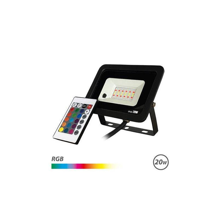 Elbat Foco Led Rgb 20w - Control Remoto - Ip65 - Ideal Para Exterior