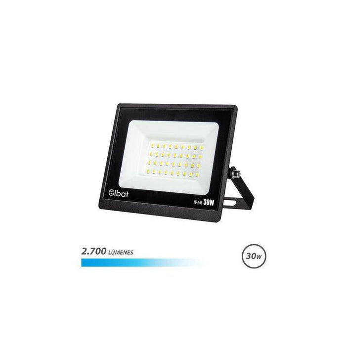 Elbat Foco Led Serie Super Slim 30w - 2700 Lumenes - 6500k Luz Fria - Ip65 Para Uso En Exterior