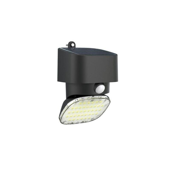 Elbat Foco Solar 2000lm - Luz Fria 6000k - Regulacion Vertical Y Horizontal - Panel Solar 1w - Ip65 - Color Negro