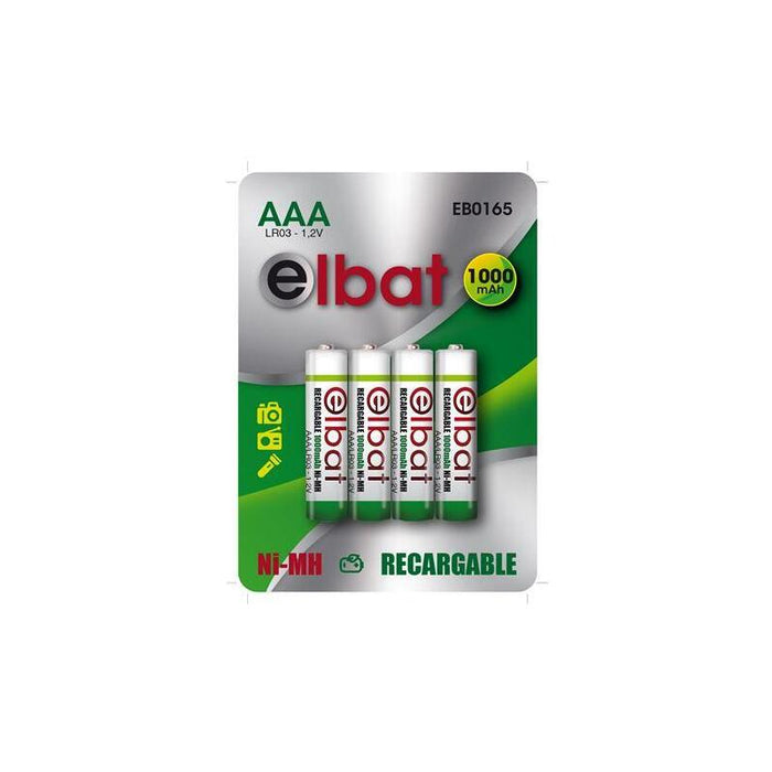 Elbat Pack De 4 Pilas Recargables Lr03 Aaa 1000mah
