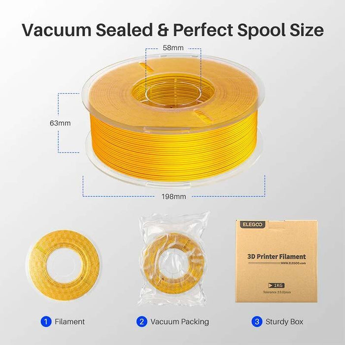 Elegoo Silk Pla Plata Sedoso Para Impresoras 3d Fdm - Filamento 1.75mm Bobina De 1kg