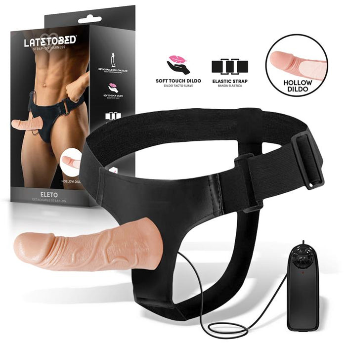 Eleto Arnés Con Dildo Hueco Desmontable, Vibración Y Control Remoto