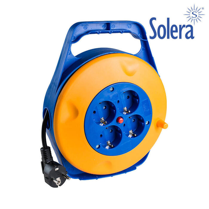 Enrollacable 10m 3x1mm Con 4 Tomas Bipolares Con T/Tl Solera 7412/1