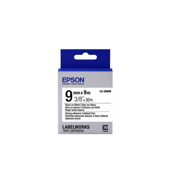 Epson Cinta Adhesiva Resistente - Lk-3wbw Cinta Adhesiva Resistente Negra/Blanca 9/9