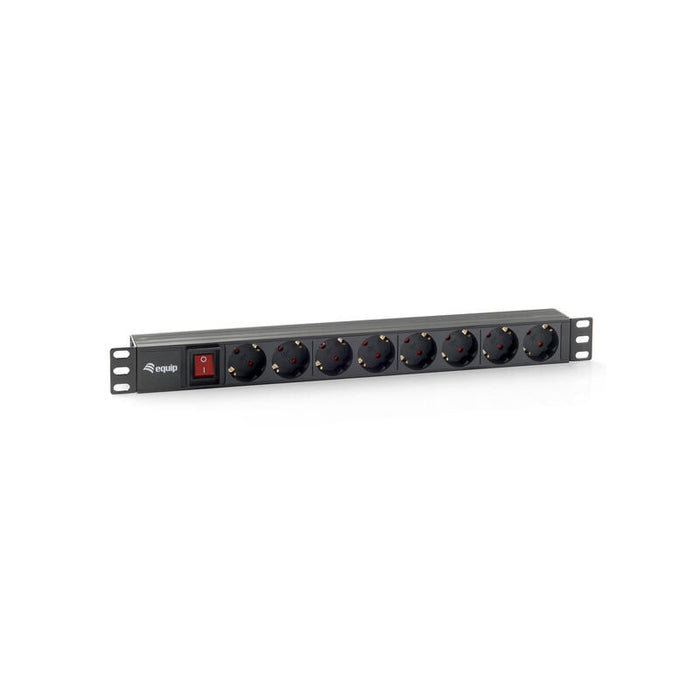 Equip Regleta Alimentacion Rack 19 1u 8 Tomas Con Interruptor 3500w Max. Cable 1.8m Negro