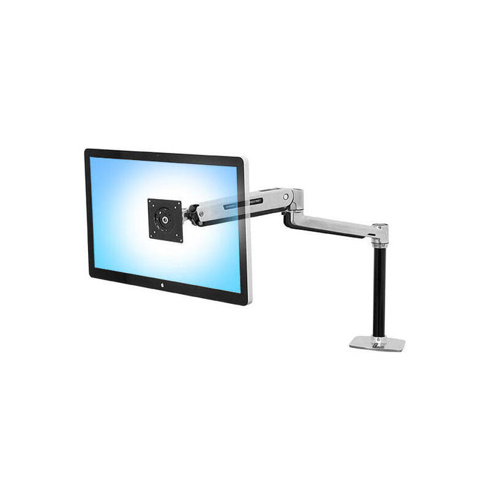 Ergotron Lx Sit Stand Desk Mount Lcd Arm Polished 42" Vesa 75x75 100x100 200x200mm Max 11,3kg Increase To 51cm