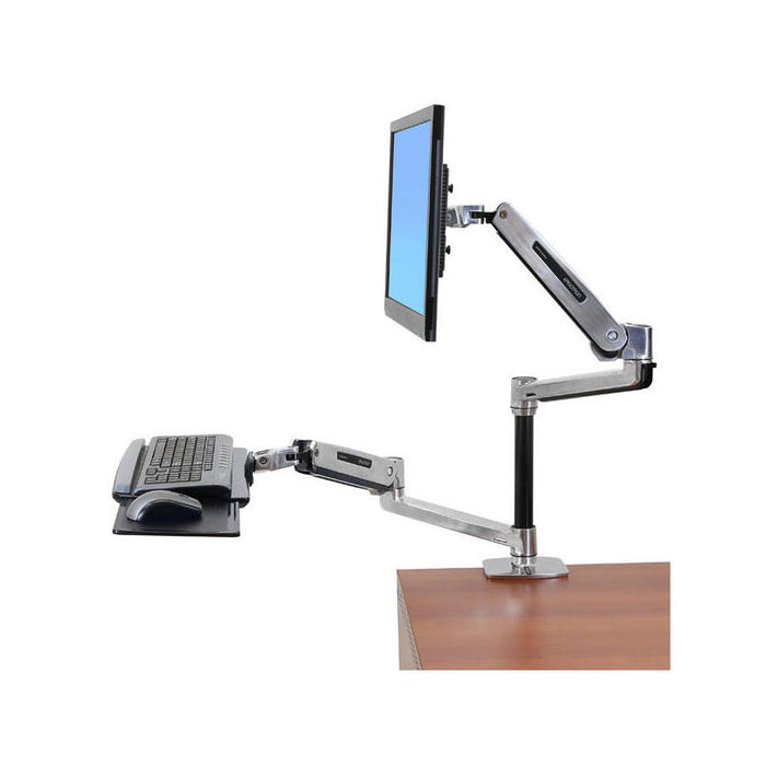 Ergotron Lx Sit Stand Desk Mount Lcd Arm Polished 42" Vesa 75x75 100x100 200x200mm Max 11,3kg Increase To 51cm