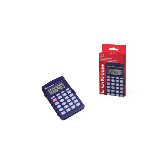 Erichkrause Pc-131 Classic Calculadora De Bolsillo Con Pantalla Lcd De 8 Digitos - Azul Oscuro