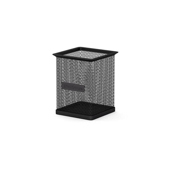 Erichkrause Portalapices Cuadrado Compass Classic - Organizacion Comoda En El Escritorio - Material Calado Ligero - Color Negro