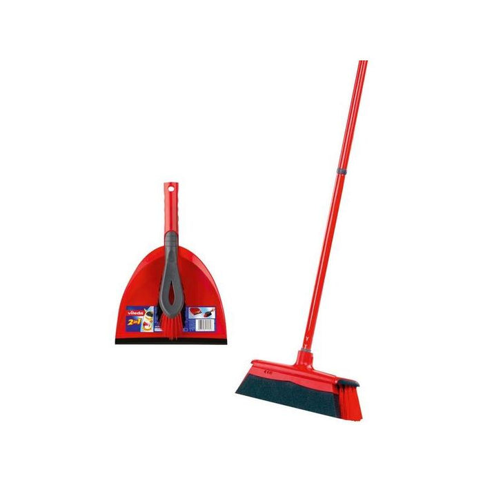 Escoba Vileda Duactiva Con Juego De Barrido 2en1 (Rojo/Negro, 3 Partes) 152196