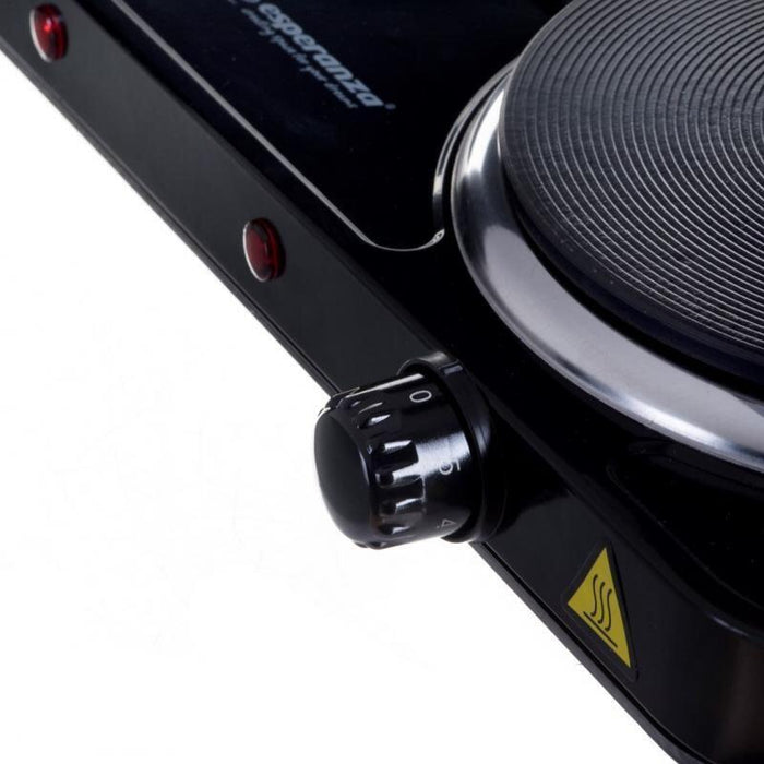 Esperanza Ekh014k Placa Eléctrica 2 Zonas, 2500 W, Negro