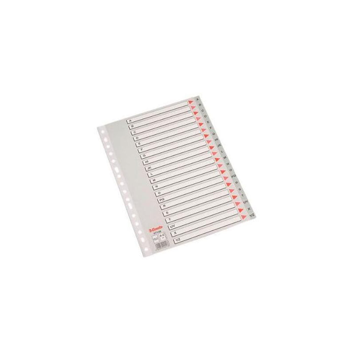 Esselte Indice Abecedario Separador Multitaladro Folio Gris Carton