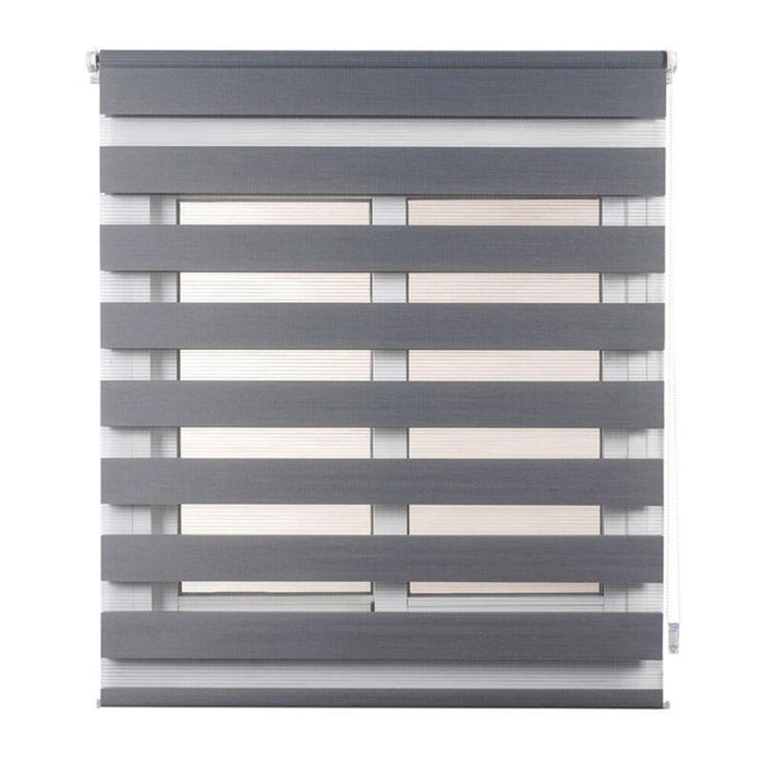 Estor Enrollable Clip&Fix Noche&Dia Plata 120x180cm