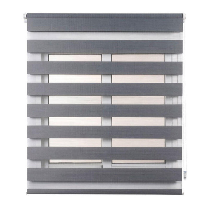 Estor Enrollable Clip&Fix Noche&Dia Plata 150x180cm