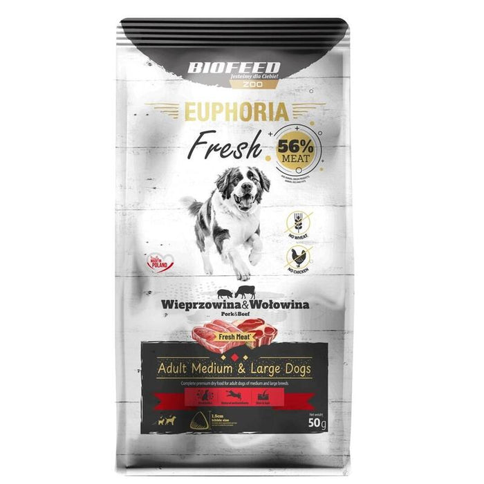 Euphoria Fresh Adult Pork With Beef M/L - Alimento Seco Para Perros - 50g