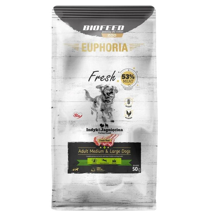 Euphoria Fresh Adult Turkey With Lamb M/L - Alimento Seco Para Perros - 50g