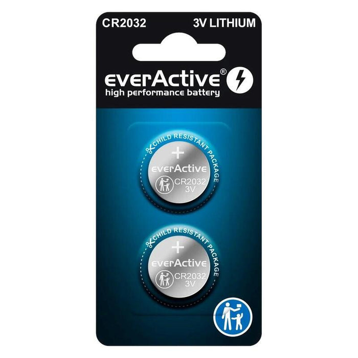 Everactive Cr2032 Mini Batería De Litio - Blister 2 Unidades.