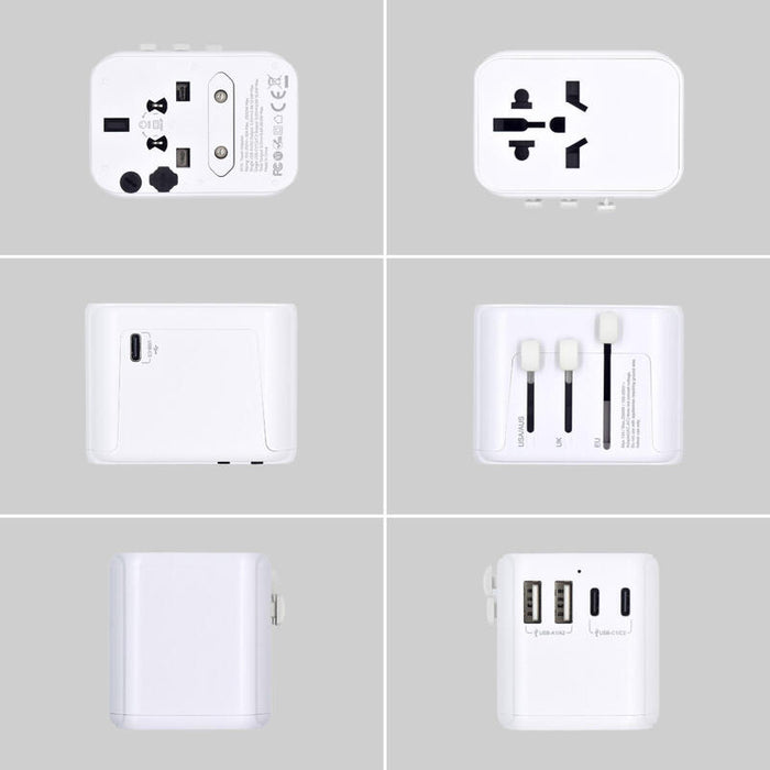 Ewent Adaptador Universal De Viaje+2usb Y 3usb-C