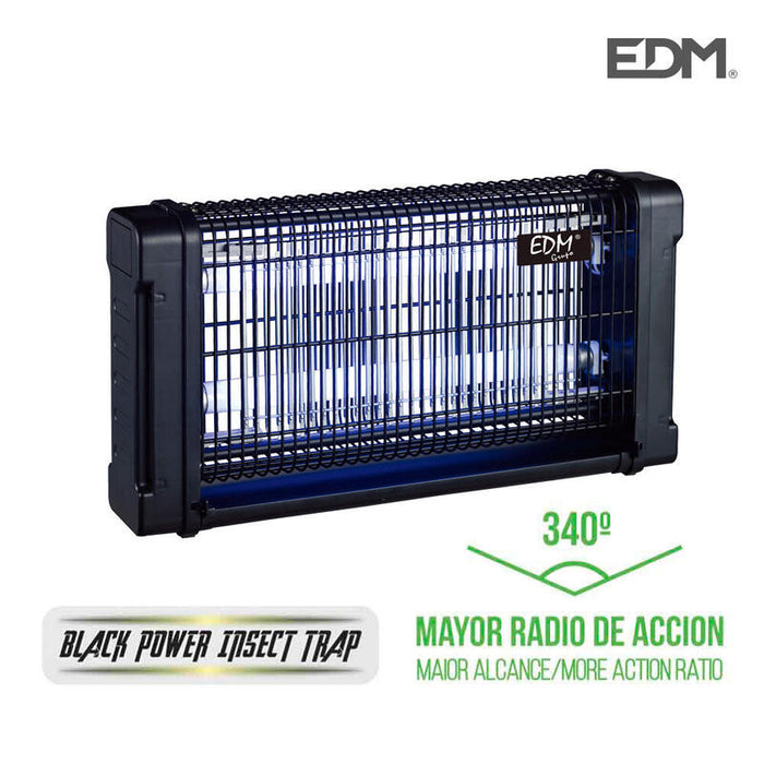 Exterminador De Insectos Profesional Electronico 2x6w 31,6x10x26,5cm 340° Color Negro Edm
