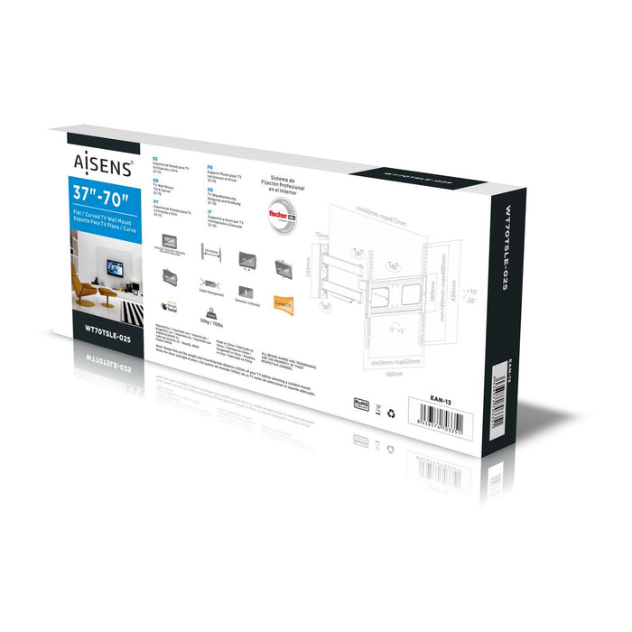 EAN 8436574703351 - AISENS WT70TSLE-025 soporte para TV 177,8 cm (70") Negro imagen 8