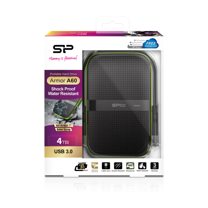 EAN 4712702647464 - Silicon Power Armor A60 disco duro externo 4 TB 2.5" Micro-USB B 3.2 Gen 1 (3.1 Gen 1) Negro, Verde imagen 8