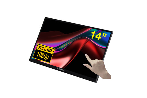 EAN 0023942495918 - Verbatim 49591 pantalla para PC 35,6 cm (14") 1920 x 1080 Pixeles Full HD LCD Pantalla táctil Negro imagen 1