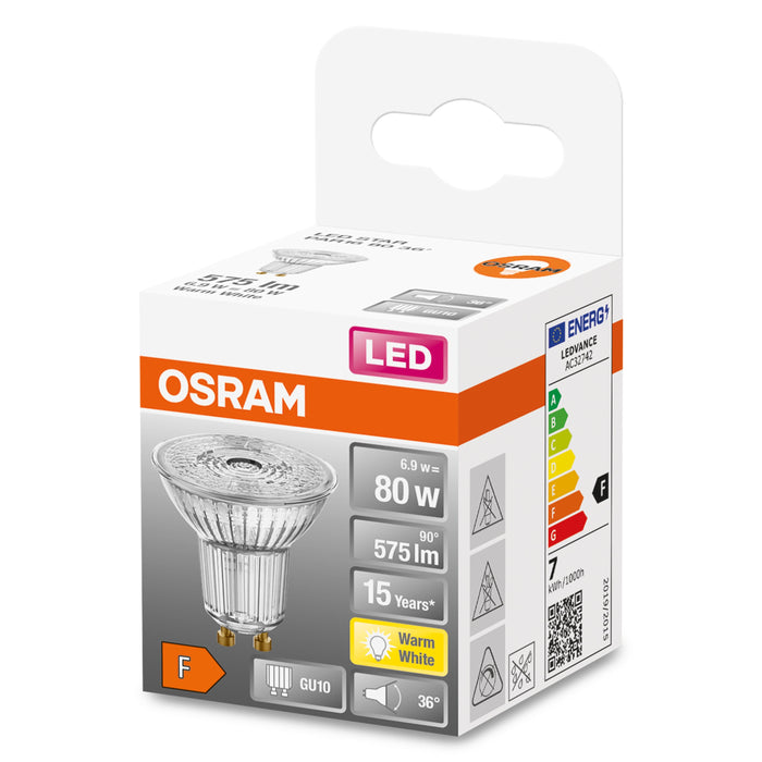 EAN 4058075112605 - Osram STAR lámpara LED Blanco cálido 2700 K 6,9 W GU10 F imagen 3