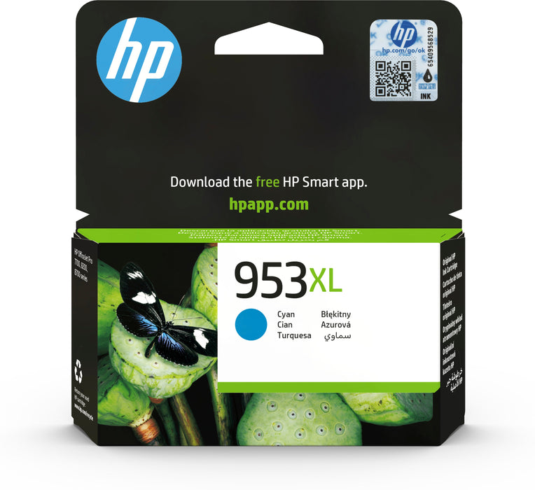 EAN 0725184104091 - HP 953XL High Yield Cyan Original Ink Cartridge cartucho de tinta 1 pieza(s) Alto rendimiento (XL) imagen 1
