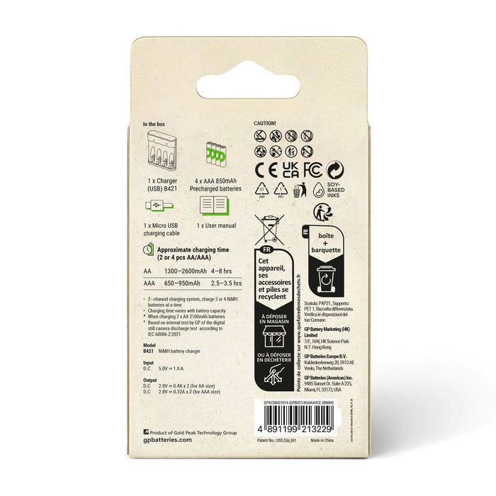 EAN 4891199223396 - GP Batteries ReCyko+ B441 cargador de batería Pilas de uso doméstico USB imagen 4