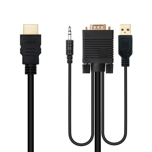 EAN 8433281013834 - Nanocable 10.15.4350 adaptador de cable de vídeo 1,8 m HDMI tipo A (Estándar) VGA (D-Sub) + 3.5mm + USB T imagen 2