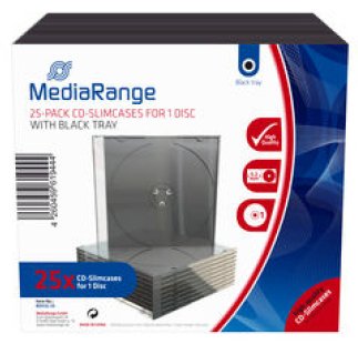 EAN 4260459619444 - MediaRange BOX32-25 funda para discos ópticos Sobre para CD 1 discos Negro, Transparente imagen 1