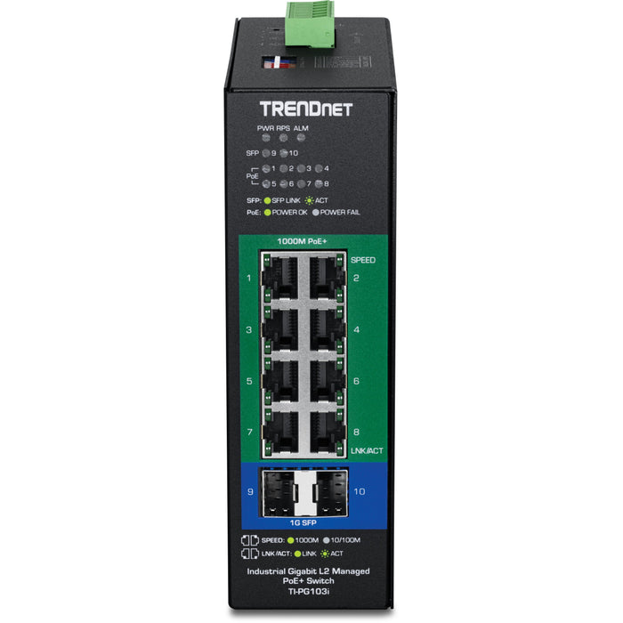 EAN 710931163247 - Trendnet TI-PG103I switch Gestionado Gigabit Ethernet (10/100/1000) Energía sobre Ethernet (PoE) Negro imagen 2