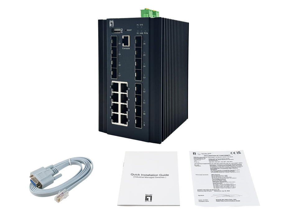 EAN 4015867239285 - LevelOne IGX-2072 switch Gestionado L2+ Gigabit Ethernet (10/100/1000) Negro imagen 4