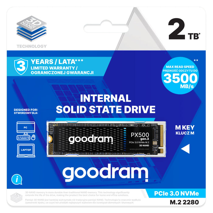EAN 5908267966273 - Goodram PX500 GEN.3 SSDPR-PX500-02T-80-G3 unidad de estado sólido 2,05 TB M.2 PCI Express 3.0 NVMe 3D NAN imagen 4
