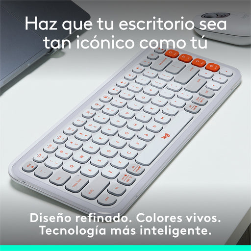 EAN 5099206127456 - Logitech 920-013069 teclado Universal Bluetooth QWERTY Español Naranja, Blanco imagen 2