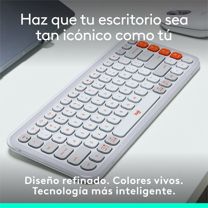 EAN 5099206127456 - Logitech 920-013069 teclado Universal Bluetooth QWERTY Español Naranja, Blanco imagen 2