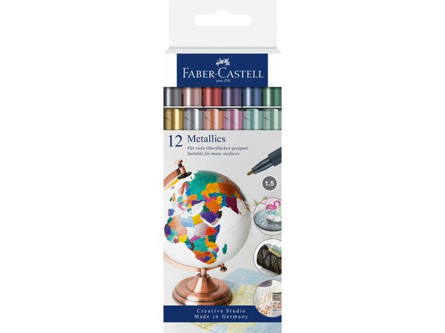 EAN 4005401607137 - Faber-Castell 160713 marcador 12 pieza(s) Metálico, Multicolor imagen 1
