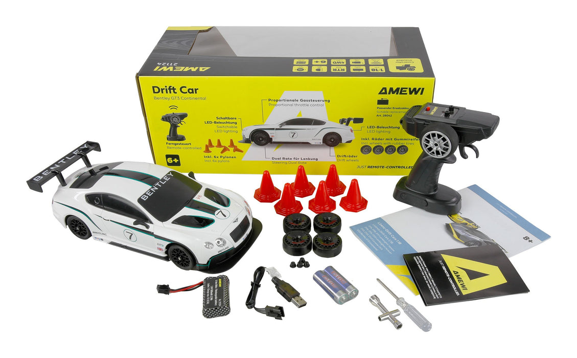 EAN 4262500343056 - Amewi Bentley GT3 modelo controlado por radio Coche de carreras Motor eléctrico 1:18 imagen 2