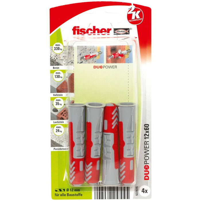 EAN 4048962257045 - Fischer DuoPower 4 pieza(s) Enchufe de pared 60 mm imagen 1